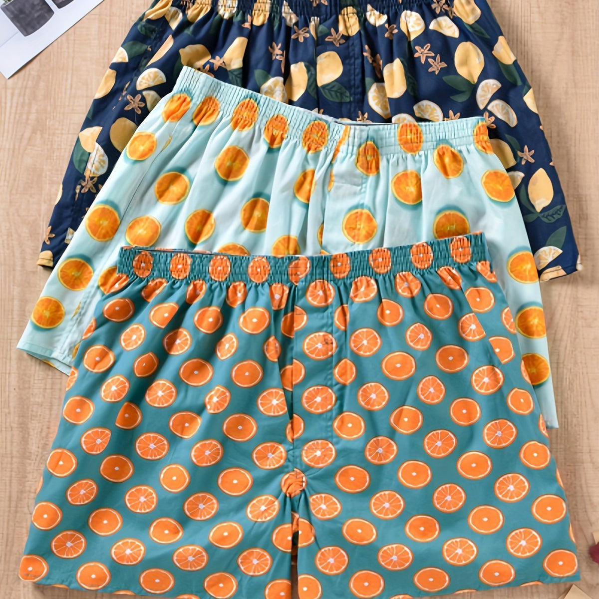 Men's Cotton Boxers | 3-Pack with Plant Print Detail