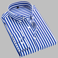 Men's Cotton Oxford Plaid Shirt with Chest Pocket Back