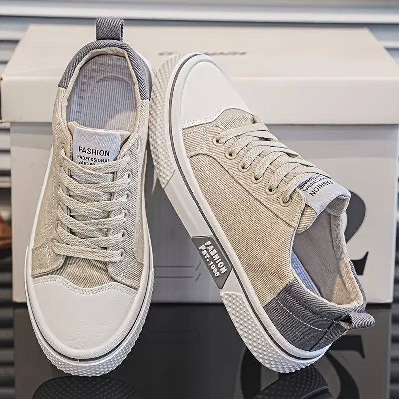 Men's Cushioned Lace-Up Shoes with Impact Absorbing Sole Detail