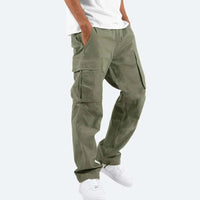 Men's Drawstring Cargo Trousers with Dual Thigh Pockets Front
