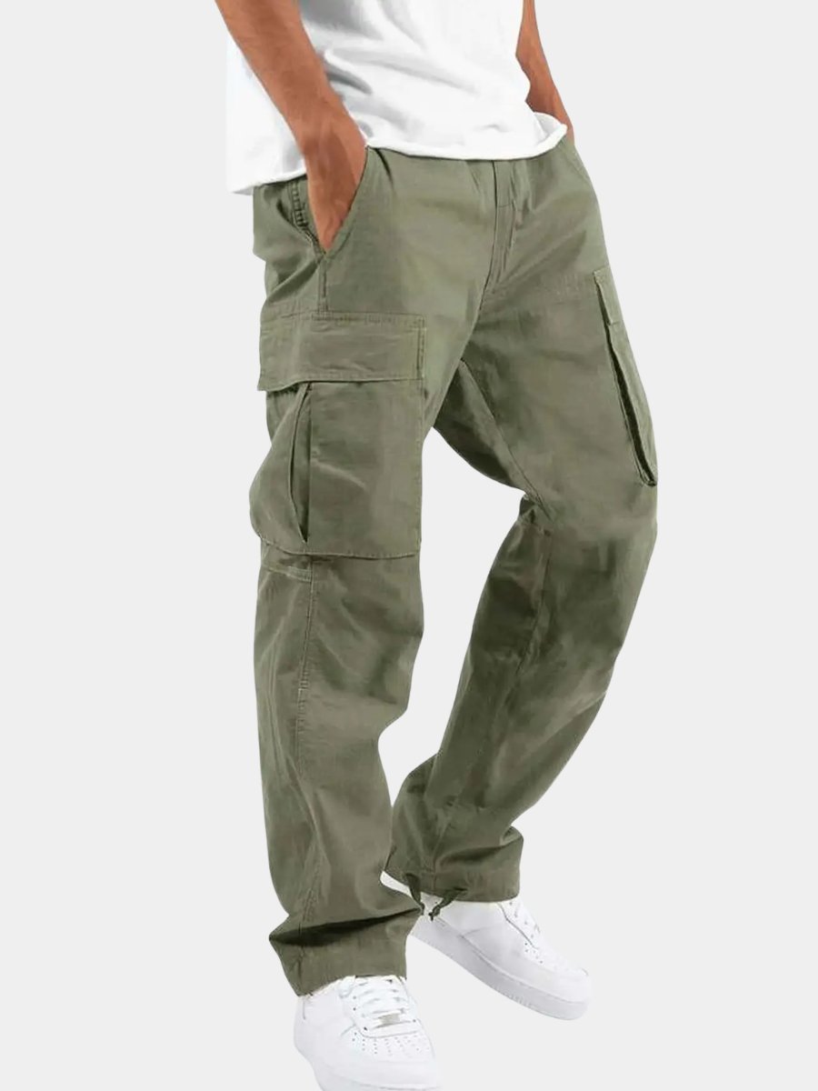 Men's Drawstring Cargo Trousers with Dual Thigh Pockets Hero
