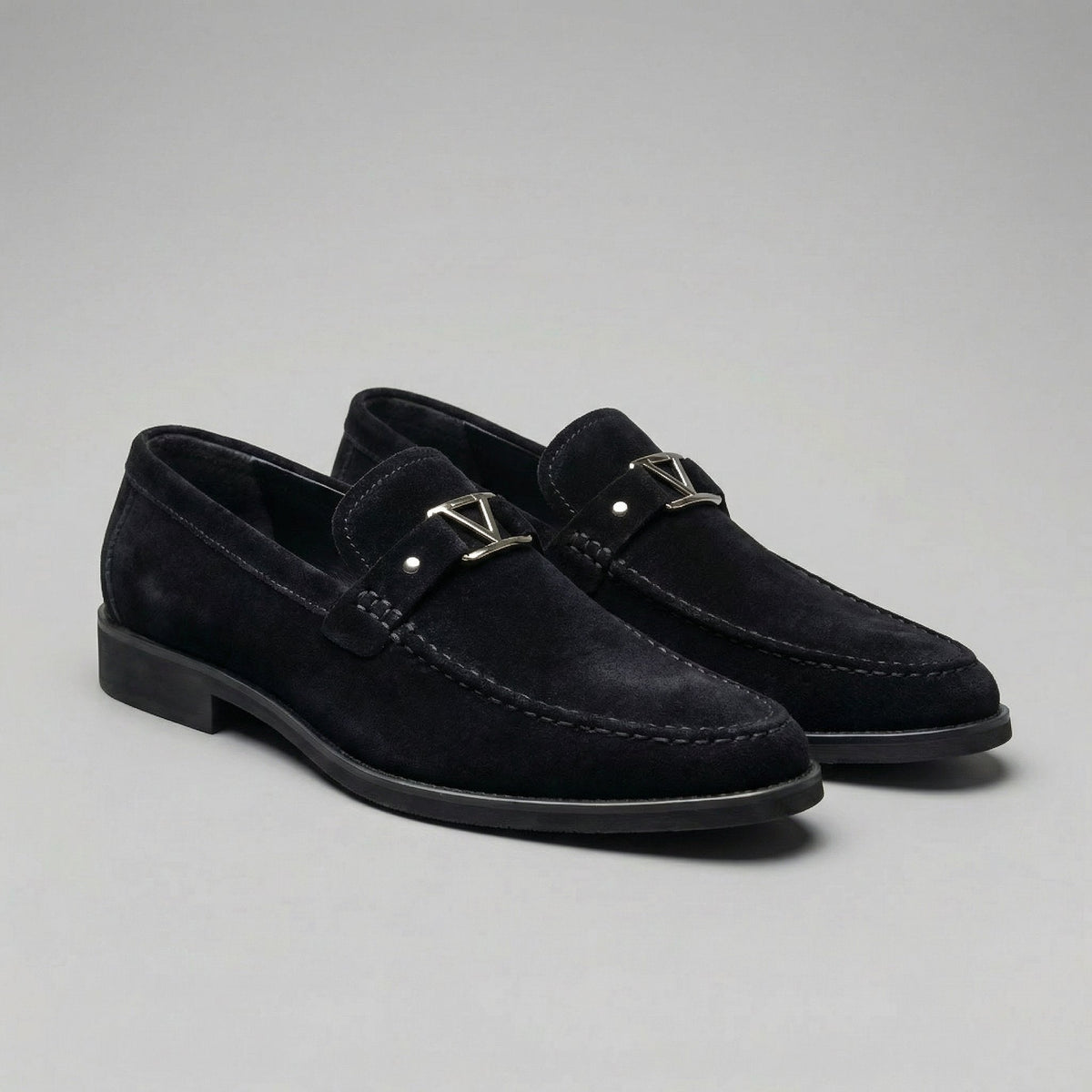 Men's Elegant Business Loafers with Slip On Finish Close Up