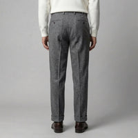 Men's Elegant Pleated Trousers with Side Adjuster Close Up