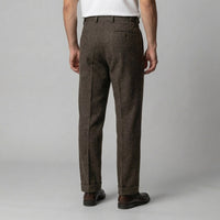 Men's Elegant Pleated Trousers with Side Adjuster Detail
