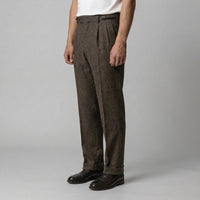 Men's Elegant Pleated Trousers with Side Adjuster Front