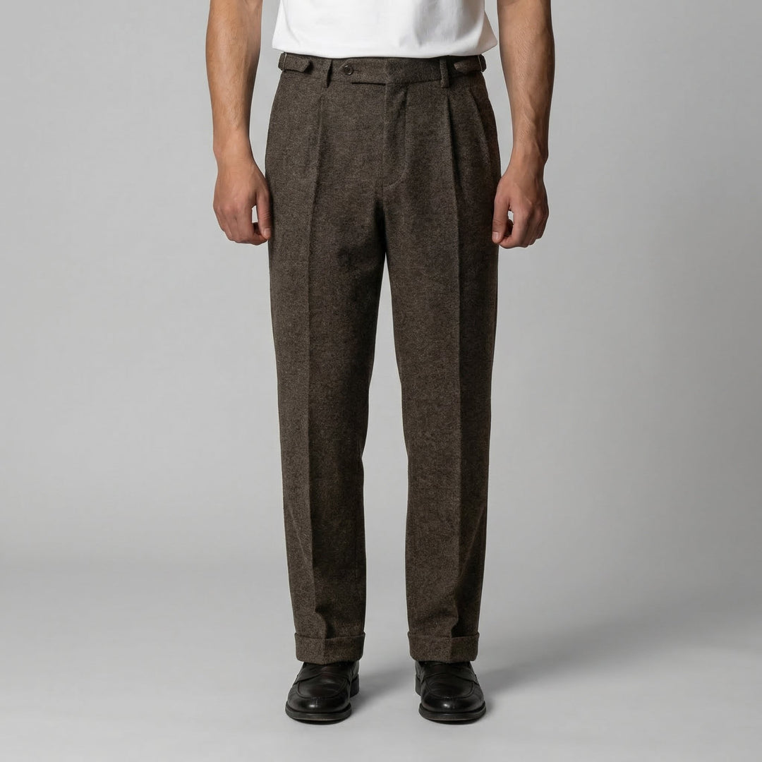 Men's Elegant Pleated Trousers with Side Adjuster Hero