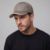 Men's Elegant Two-Tone Cap with Contrast Brim Close Up