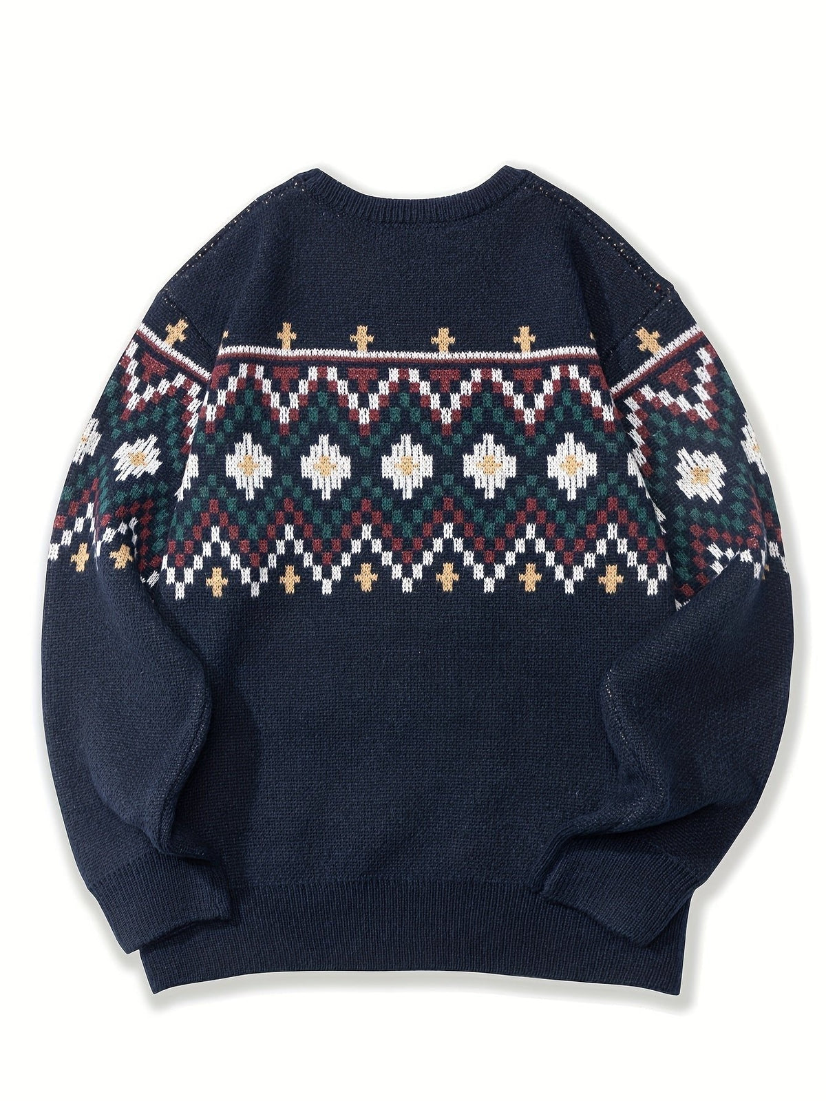 Men's Fair Isle Yoke Knit Jumper Detail