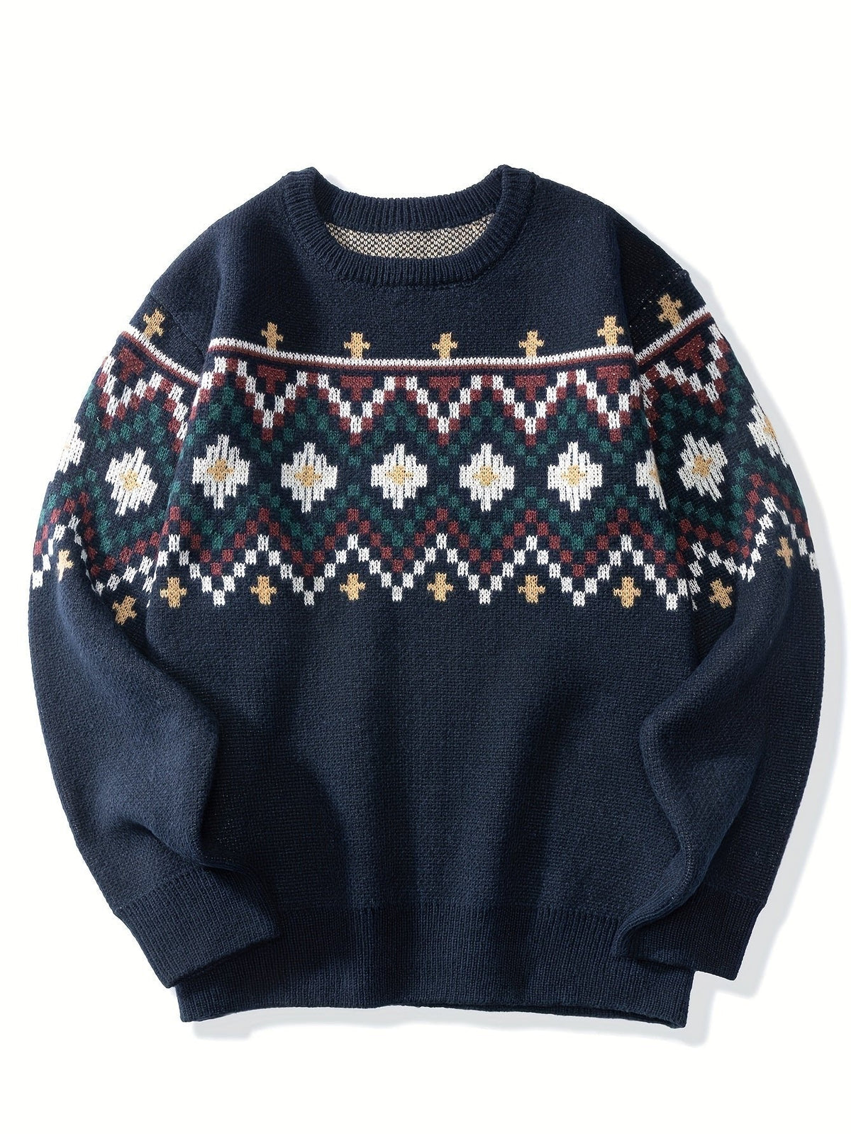 Men's Fair Isle Yoke Knit Jumper Front