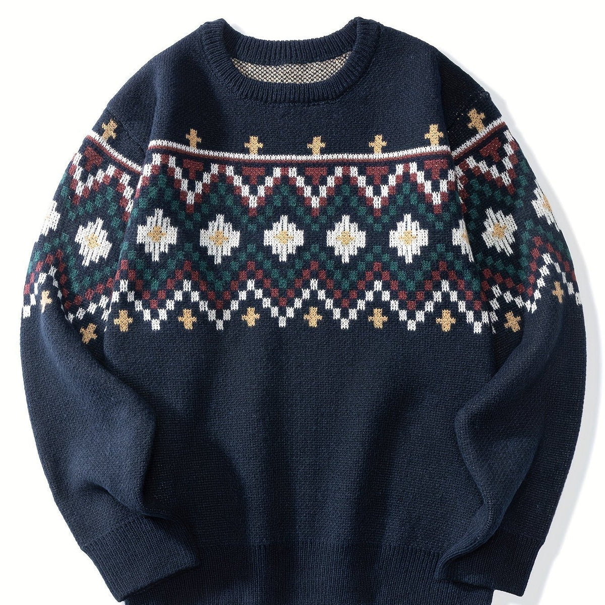 Men's Fair Isle Yoke Knit Jumper Hero
