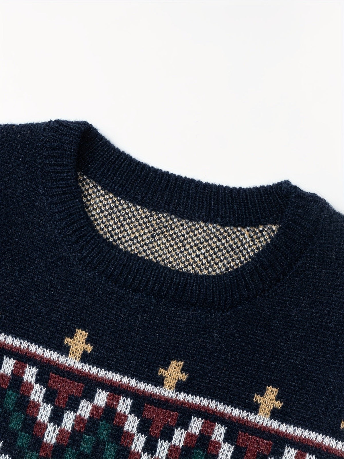 Men's Fair Isle Yoke Knit Jumper Side