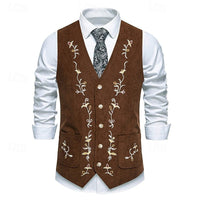Men's Floral Embroidered Waistcoat | Smart Occasion Layer Front