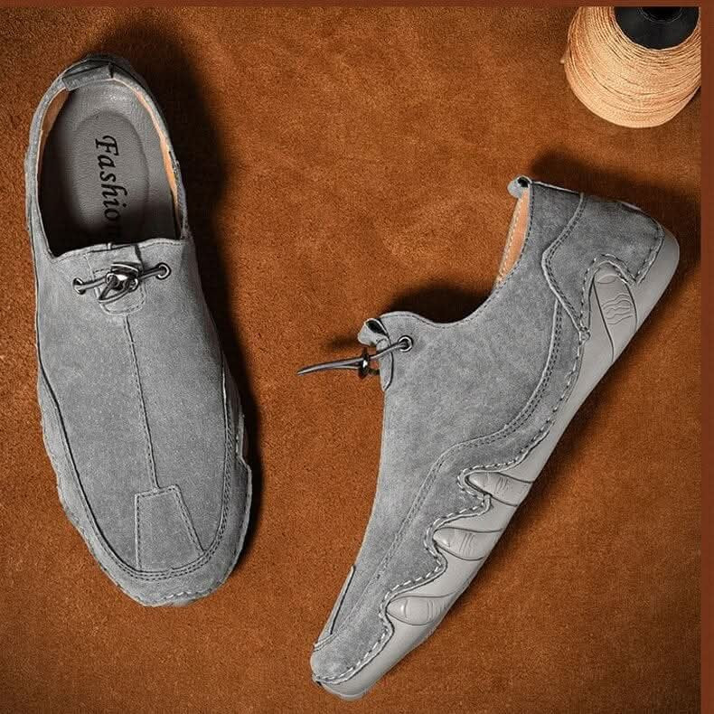 Men's Genuine Leather Slip-Ons with Flexible Sole Back
