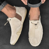 Men's Genuine Leather Slip-Ons with Flexible Sole