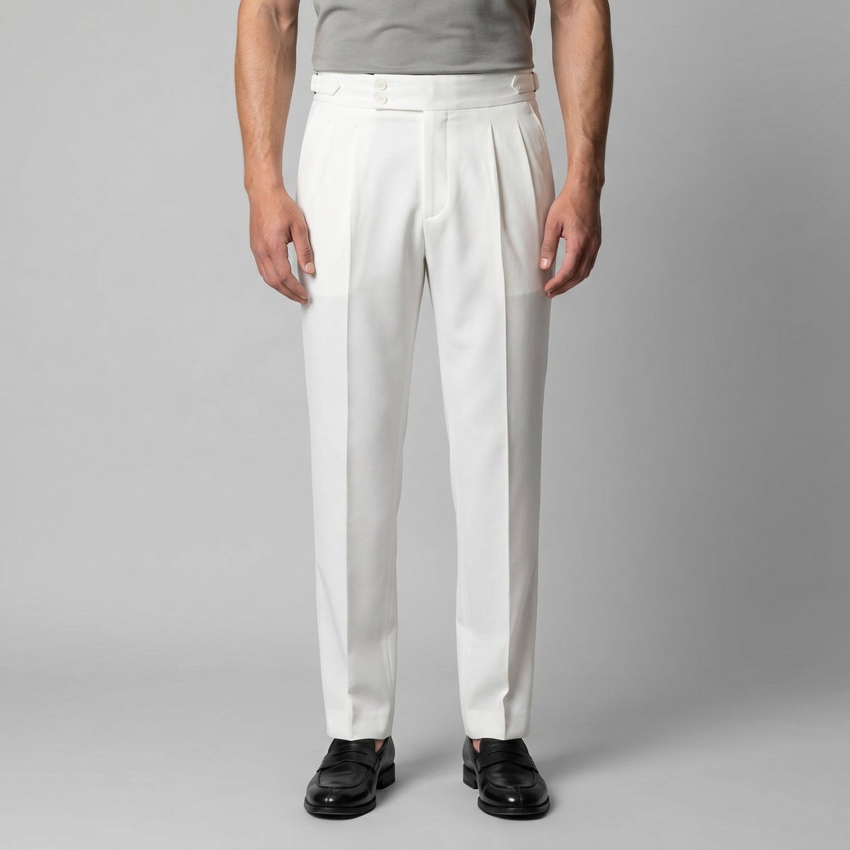 Men's High Waist Formal Trousers with Tailored Fit Back