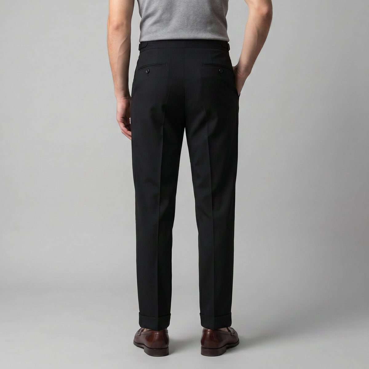 Men's High Waist Formal Trousers with Tailored Fit Side