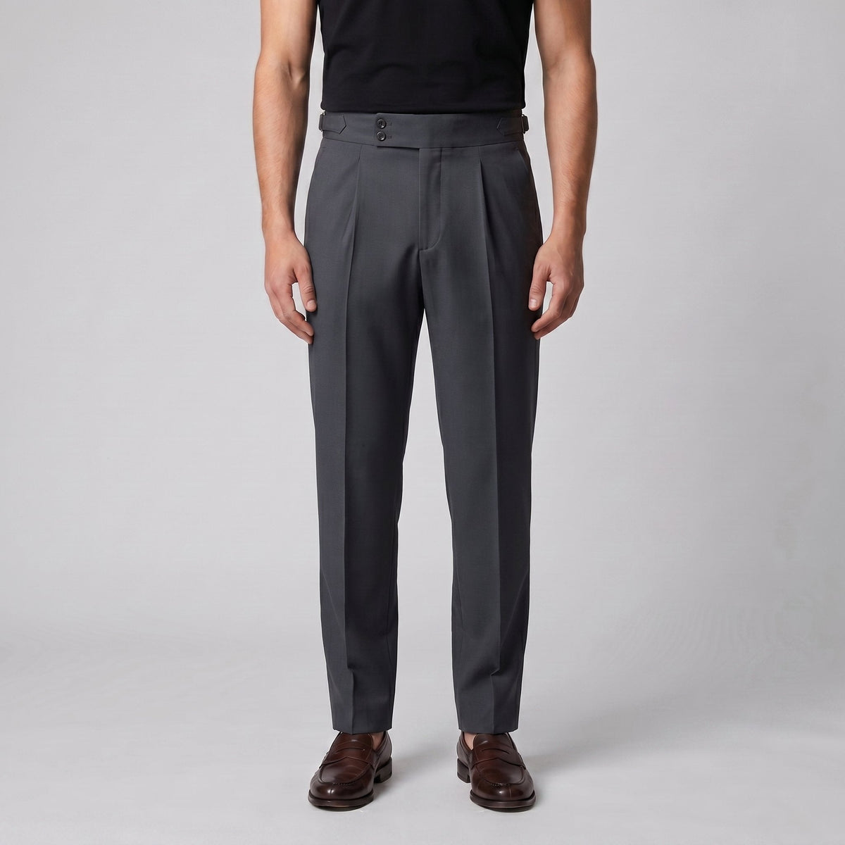 Men's High Waist Formal Trousers with Tailored Fit View 12