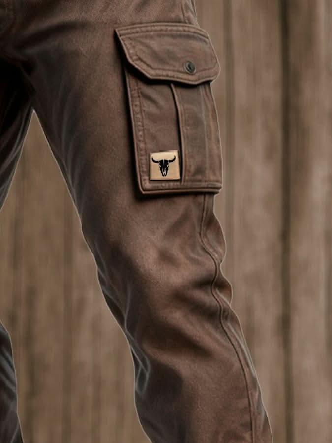 Men's Insulated Utility Pants | Heavyweight Canvas with Cargo Pockets Back