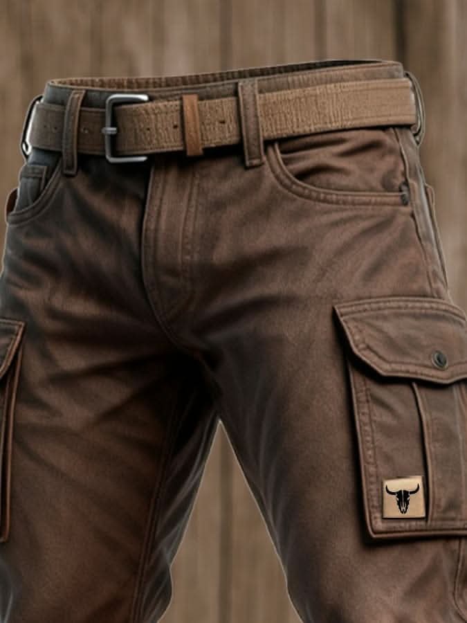 Men's Insulated Utility Pants | Heavyweight Canvas with Cargo Pockets Side