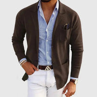 Men's Knit Blazer Jacket | Smart Casual with Relaxed Fit Angle