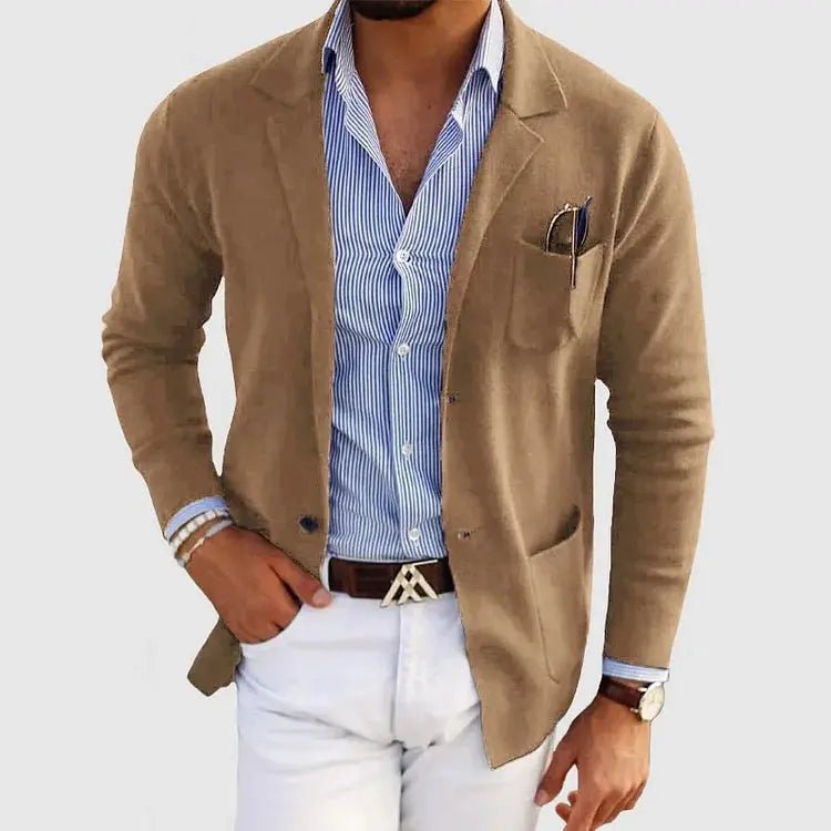 Men's Knit Blazer Jacket | Smart Casual with Relaxed Fit Detail