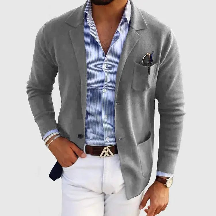 Men's Knit Blazer Jacket | Smart Casual with Relaxed Fit Side