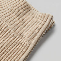 Men's Knitted Zip Up Cardigan with Ribbed Collar Side