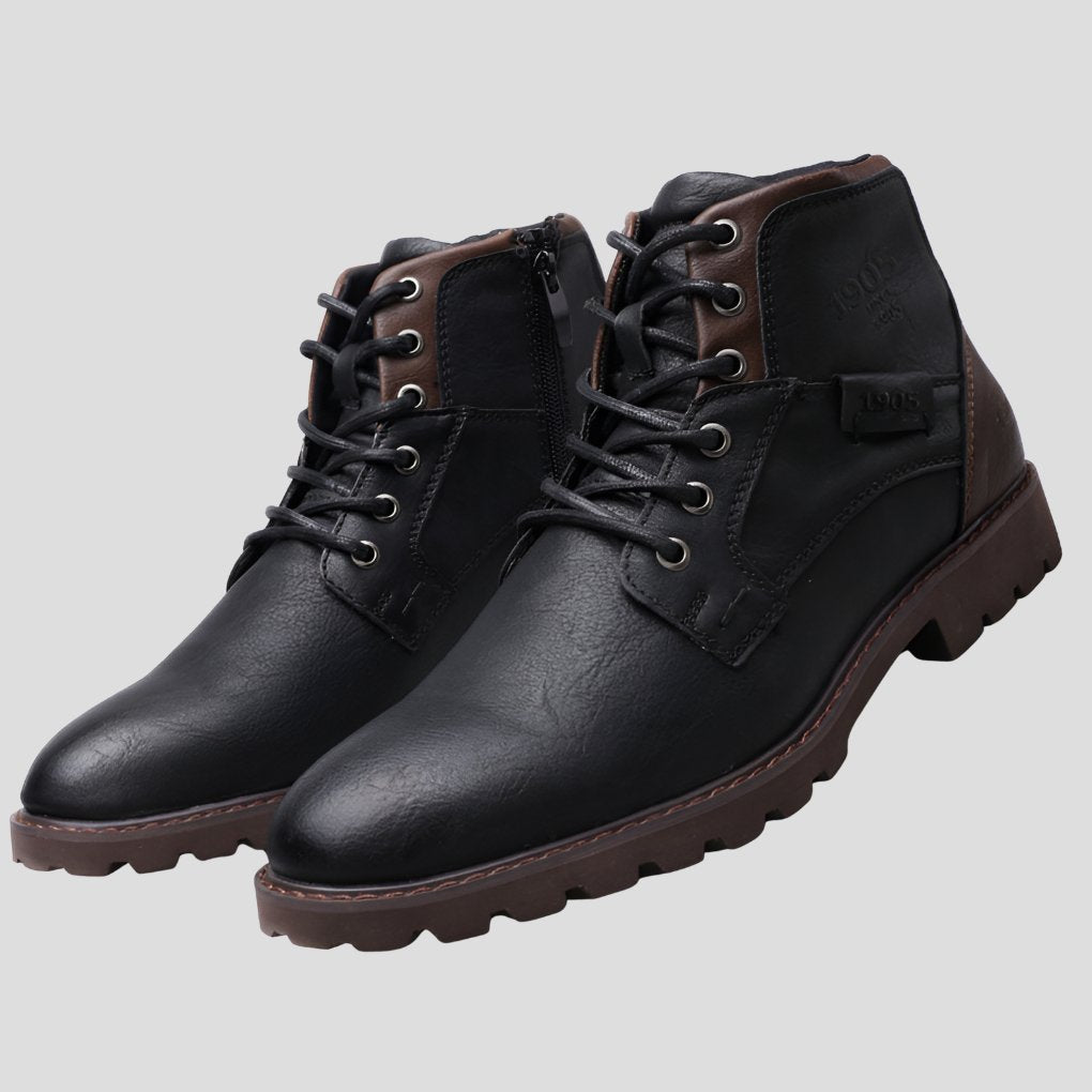 Men's Leather Dress Boots | Side Zipper with Sleek Finish Hero