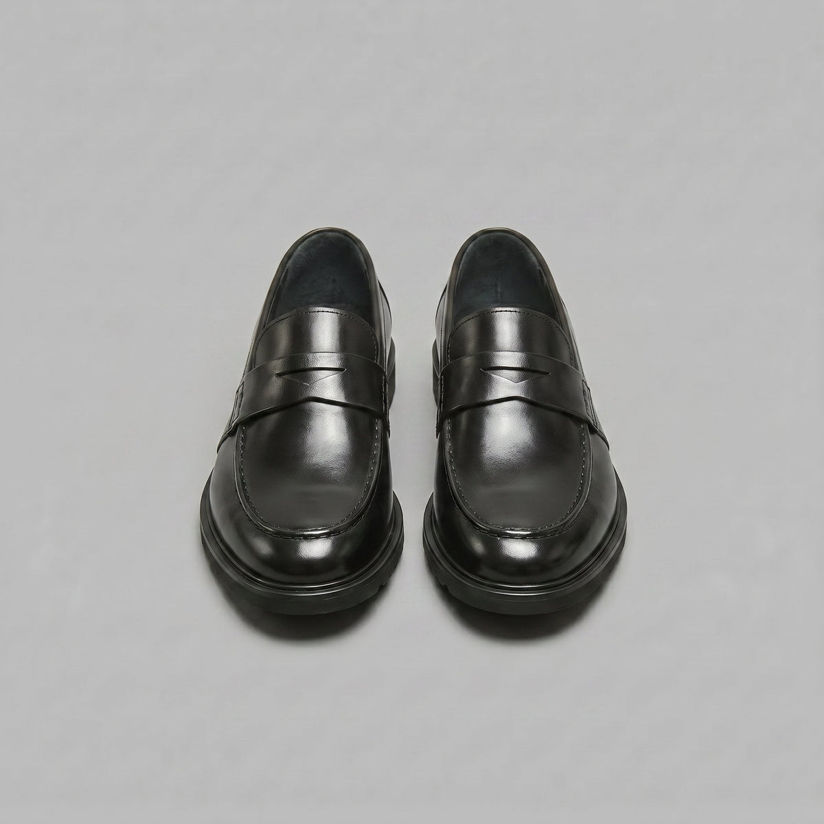 Men's Leather-Look Penny Loafers with Rubber Sole Alternate