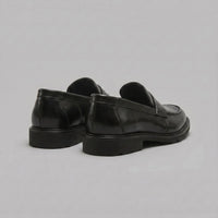 Men's Leather-Look Penny Loafers with Rubber Sole Angle