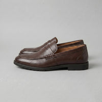 Men's Leather-Look Penny Loafers with Rubber Sole Front