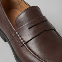 Men's Leather-Look Penny Loafers with Rubber Sole Side