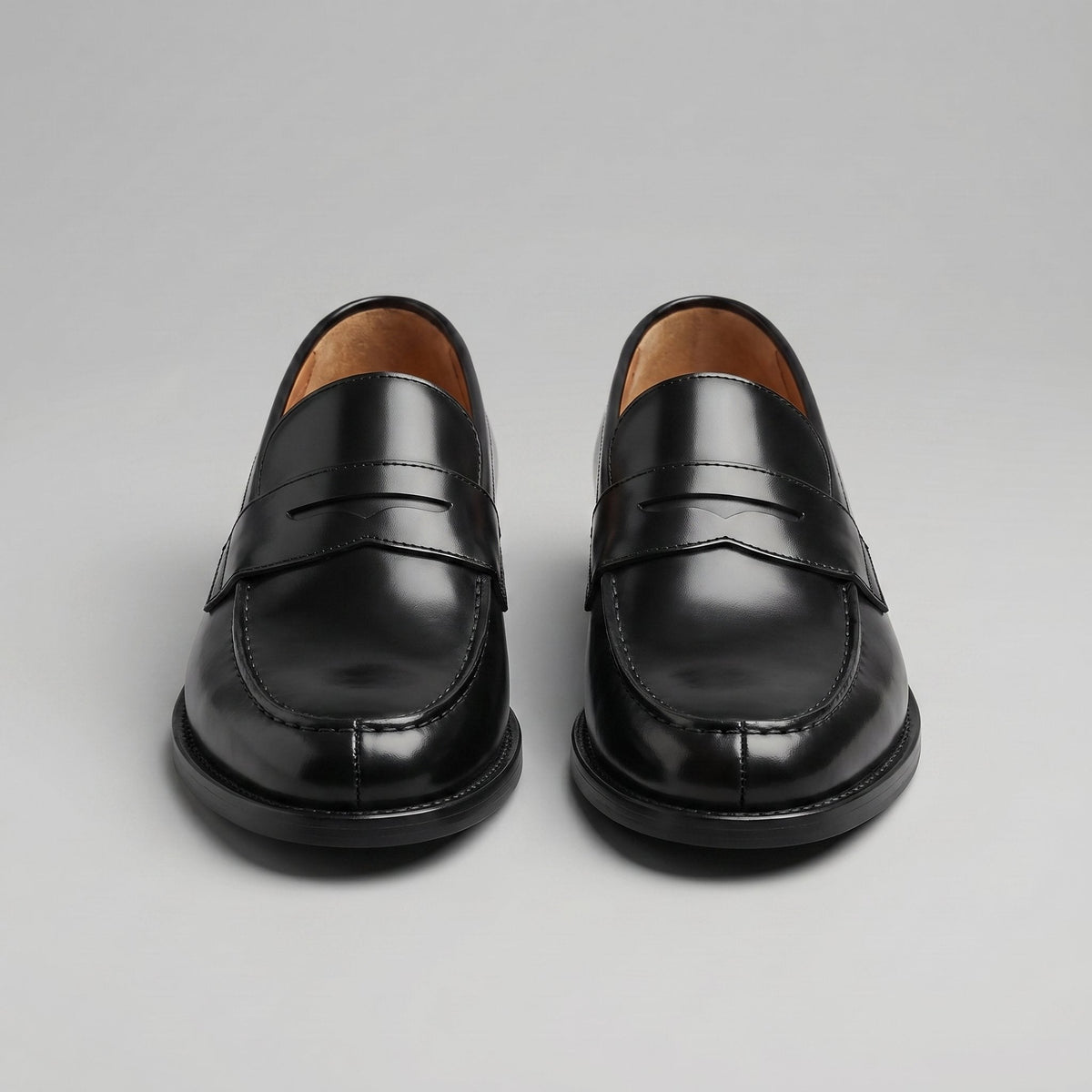 Men's Leather Penny Loafers | Slip On with Polished Finish Back