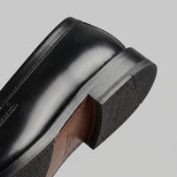 Men's Leather Penny Loafers | Slip On with Polished Finish Side