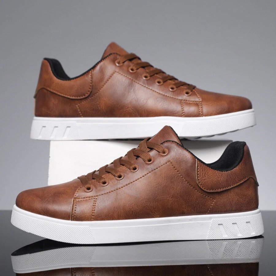 Men's Leather Sneakers | City-Ready with Refined Sole Side