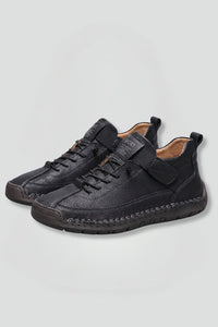 Men's Leather Trainers with Elastic Side Panels Hero