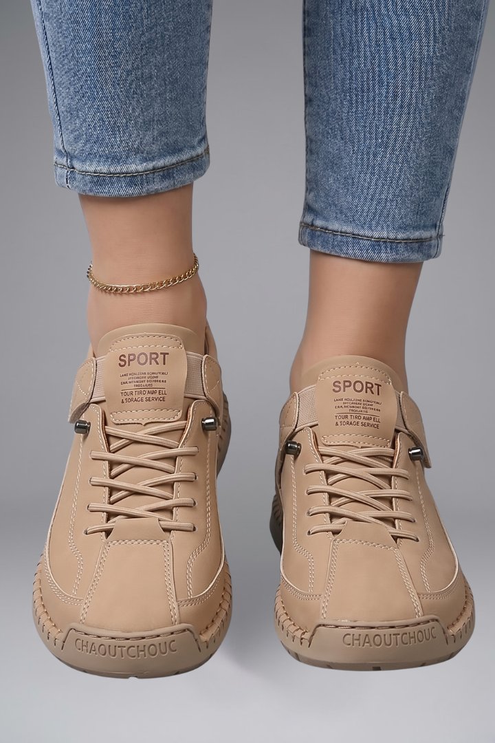 Men's Leather Trainers with Elastic Side Panels Lifestyle