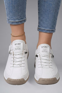 Men's Leather Trainers with Elastic Side Panels View 11