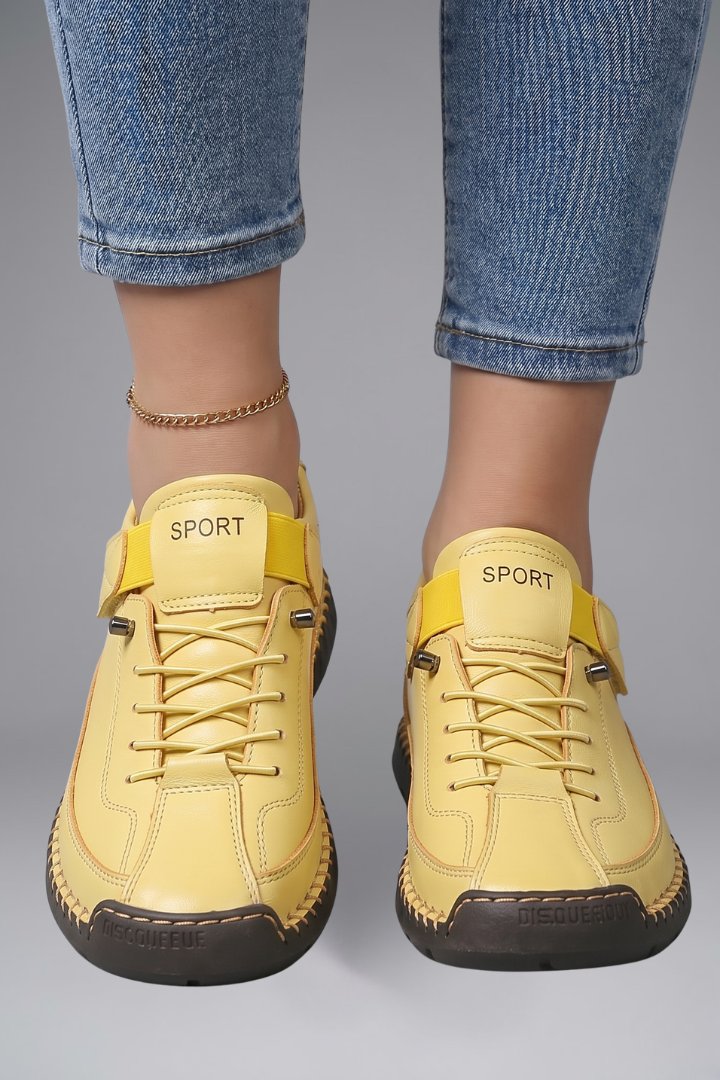 Men's Leather Trainers with Elastic Side Panels View 14