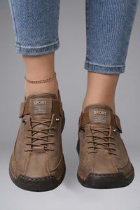 Men's Leather Trainers with Elastic Side Panels View 15