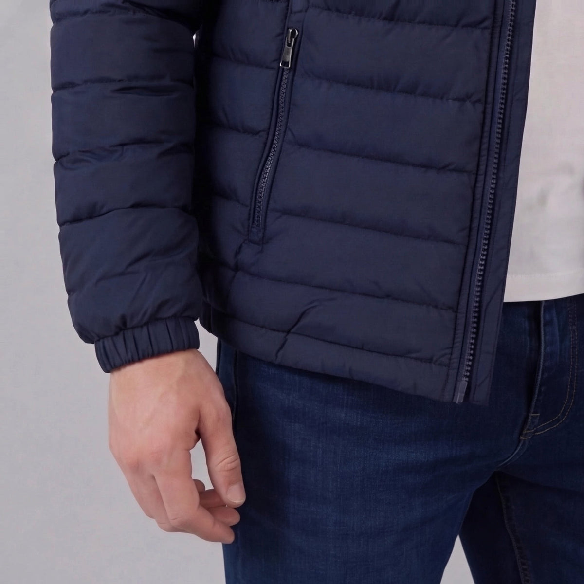 Men's Lightweight Puffer Spring Jacket with Quilted Finish Angle