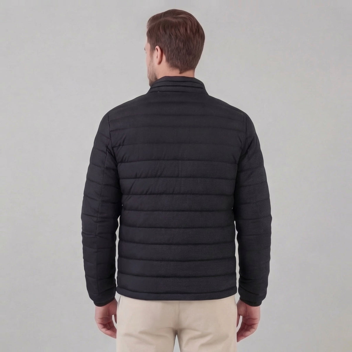 Men's Lightweight Puffer Spring Jacket with Quilted Finish Side