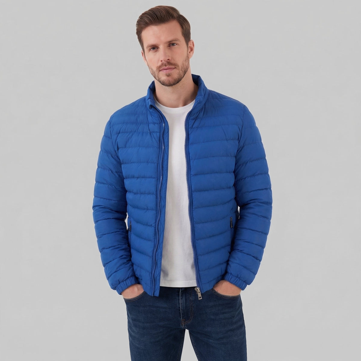 Men's Lightweight Puffer Spring Jacket with Quilted Finish View 11