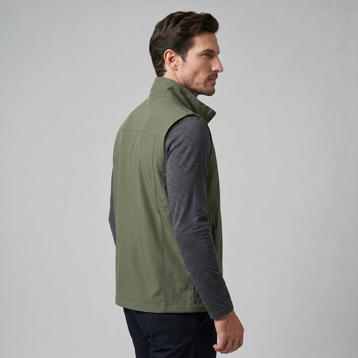 Men's Lightweight Utility Gilet with Zip Pockets Front