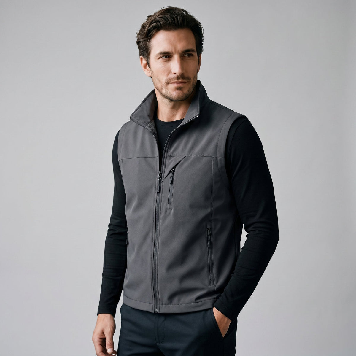 Men's Lightweight Utility Gilet with Zip Pockets View 26