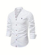 Men's Linen Shirt | Long Sleeves with Stand Collar