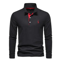Men's Long Sleeve Polo Shirt with Classic Collar Hero