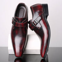 Men's Monk Strap Dress Shoes with Buckle Detail Front