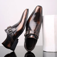 Men's Monk Strap Dress Shoes with Buckle Detail Side