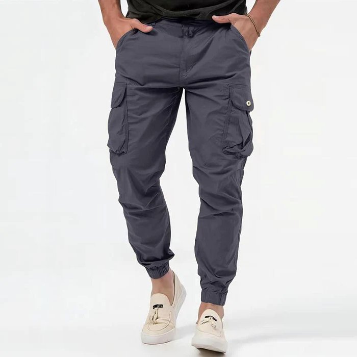 Men's Multi-Pocket Tactical Cargo Jogger Pants with Elasticated Cuffs Hero